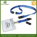 Cheap Custom Blue fabric lanyard for badge holder/usb